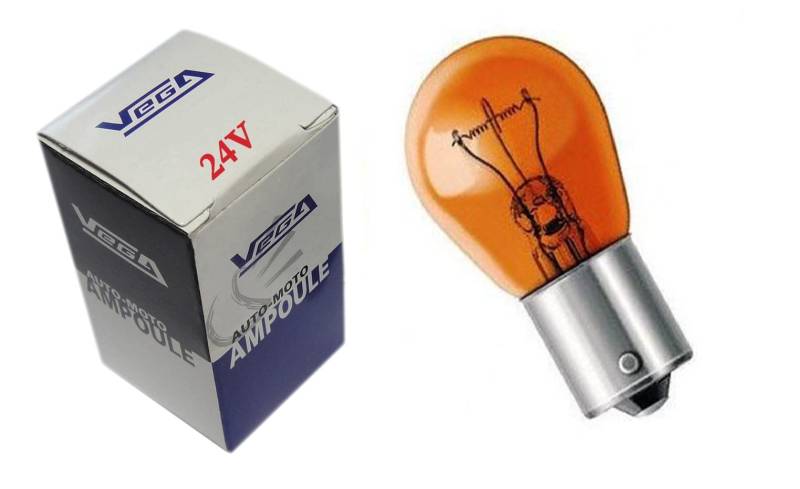 Leuchtmittel Vega® PY21W BAU15S Orange getönt Masse 24V von Vega