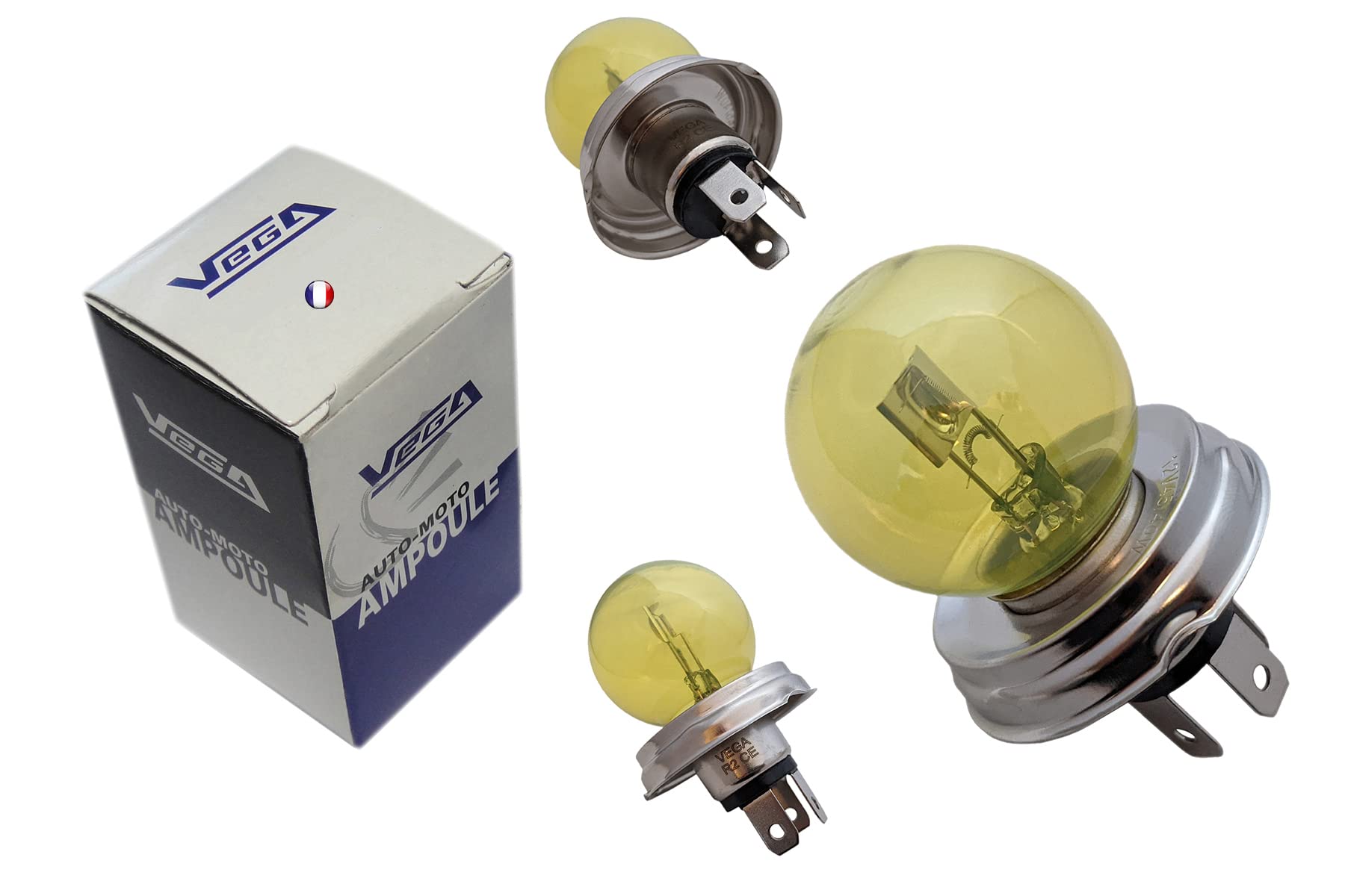 VEGA Halogenlampe, 12 V, R2, CE, europäischer Code, 45 W/35 W, P45t, 1 Stück, Gelb von Vega