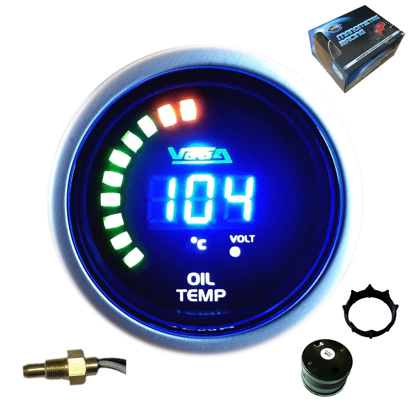 Vega® Manometer für Öltemperatur 20 – 150 °C, digitale Anzeige und LEDs, 52 mm, französische Marke von Vega