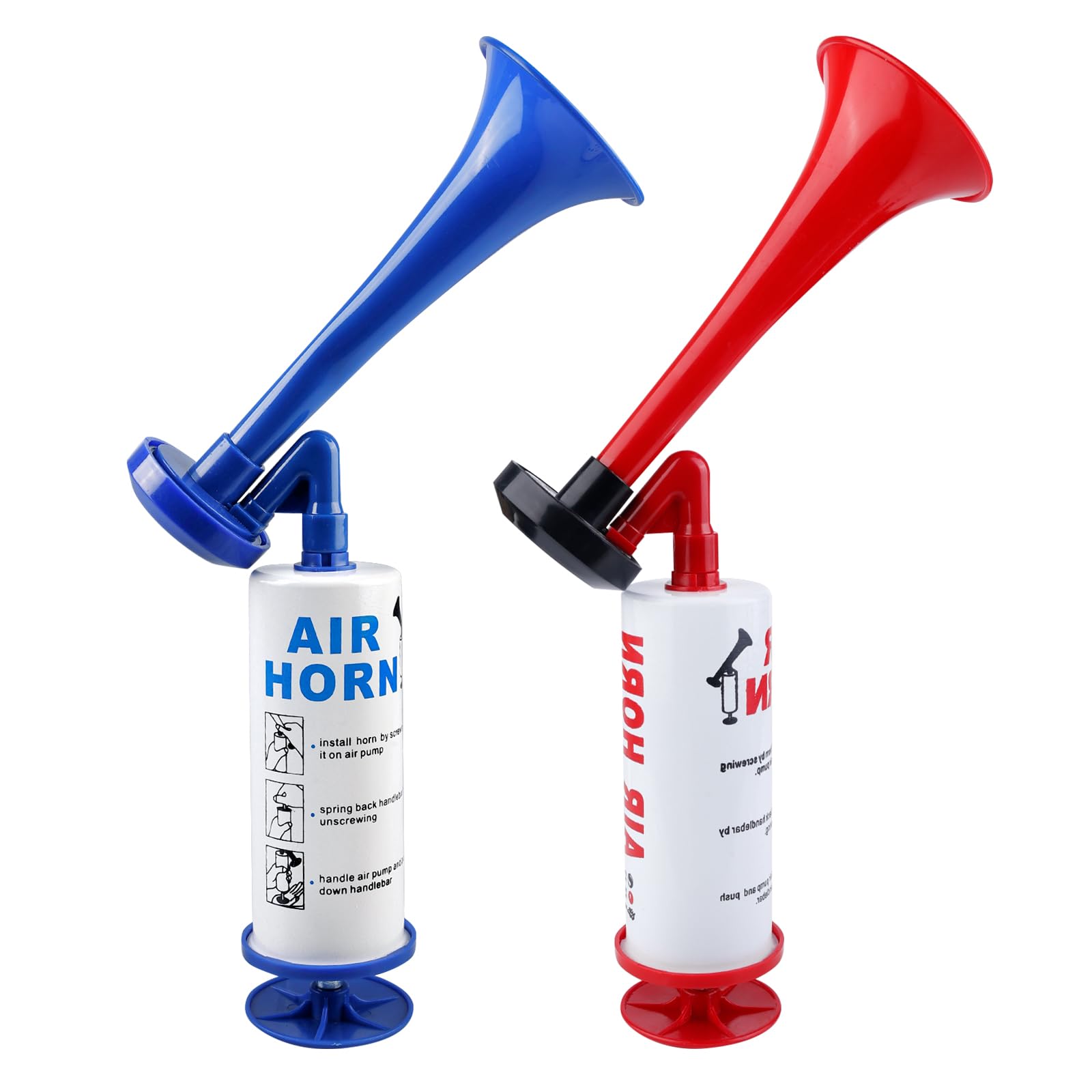 Airhorn 2 Stück, Air Horn Tröte Laut, Druckluft Hupe Signalhorn, Fanfare Druckluft Gashupe Lufthorn, Signal Horn für Fussball Handball Nebelhorn Schiedsrichter von Vegena