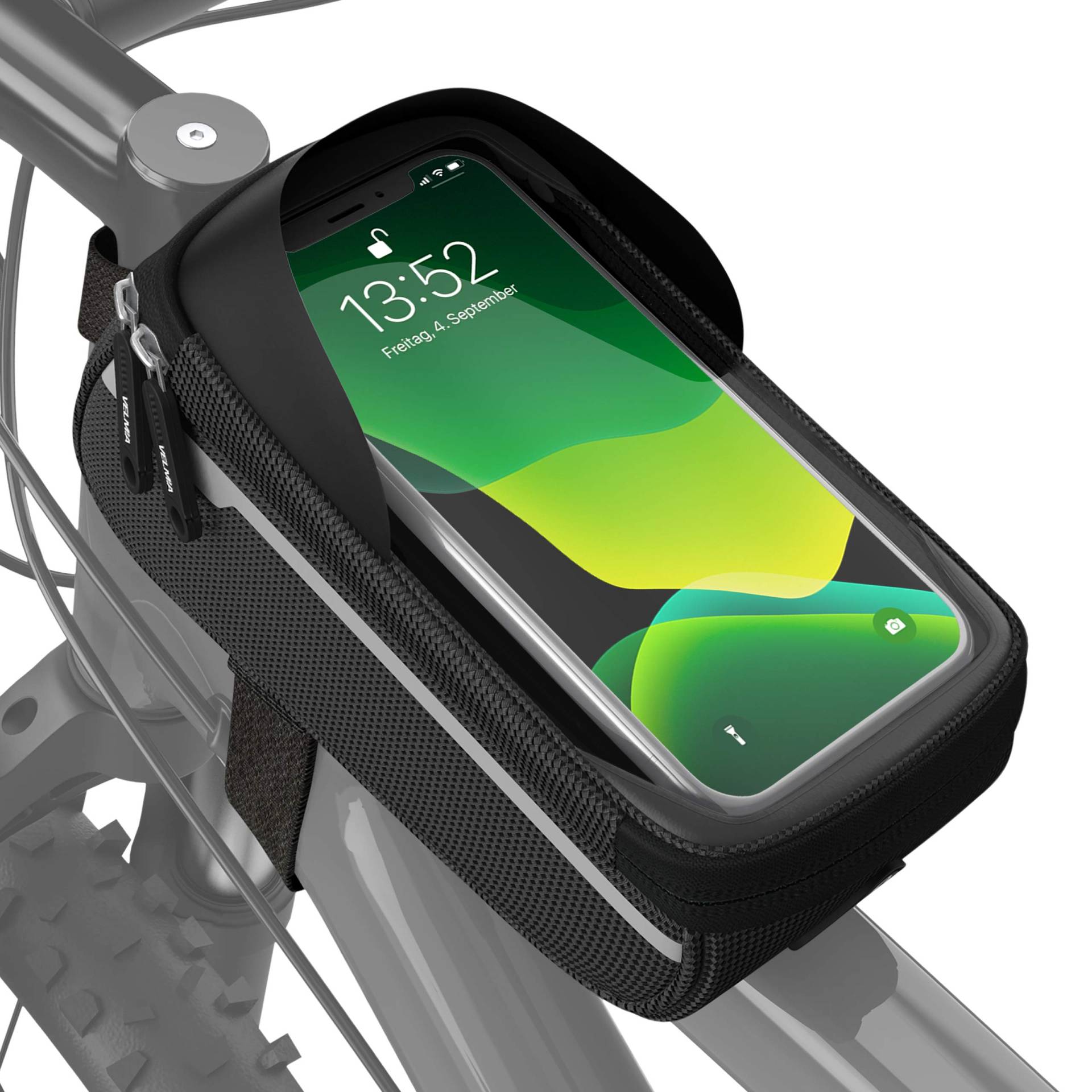 VELMIA Fahrrad Rahmentasche Wasserdicht - Fahrrad Handyhalterung ideal zur Navigation - Fahrradtasche Rahmen, Fahrrad Handytasche, Fahrradzubehör von VELMIA