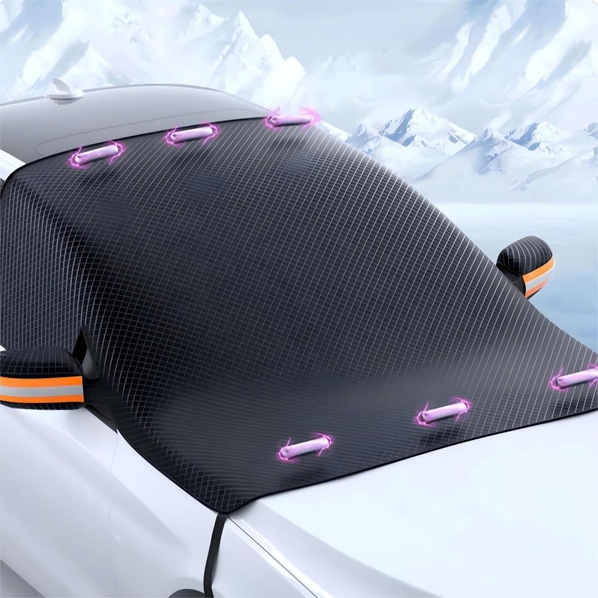 Frontscheibenabdeckung Auto für Honda Elysion I/1 | 2004-2014 2015, Scheibenabdeckung Auto Winter Windschutzscheibenabdeckung Frontscheibenabdeckung Winter(Orange) von Velquioxyn