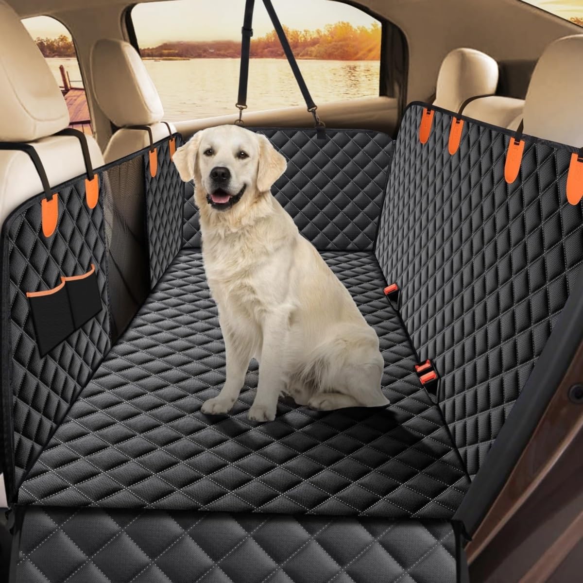 Velquioxyn Hundedecke Auto Rückbank für VW AMAROK 2 (2023 2024), Hunde Autositz Rückbank Wasserdicht Kratzfest rutschfest Hundematte für Auto Rücksitzbank(Black) von Velquioxyn