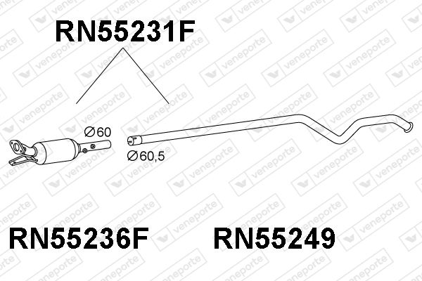 Ruß-/Partikelfilter, Abgasanlage Veneporte RN55231F von Veneporte