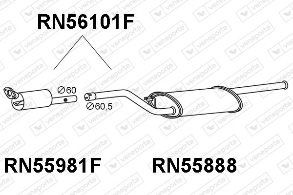 Ruß-/Partikelfilter, Abgasanlage Veneporte RN56101F von Veneporte