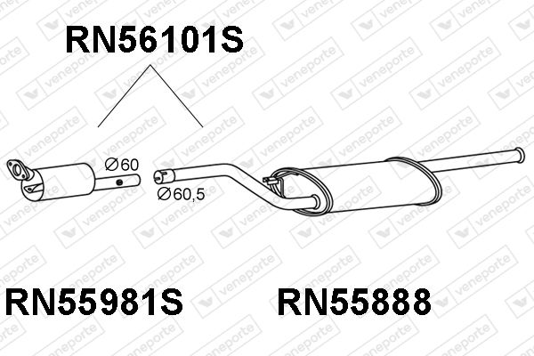 Ruß-/Partikelfilter, Abgasanlage Veneporte RN56101S von Veneporte