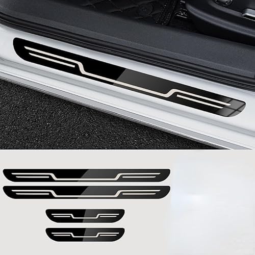 4 Stück Auto Edelstahl Türschweller Protector für Hyundai Elantra V Coupe 2012-2013, Auto Edelstahl Einstiegsleisten Türschweller Pedal(Bla-ck) von Ventoluxl