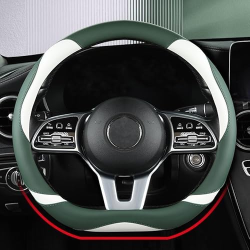 Auto Lenkradhüllen für Smart Forfour II (W453), Auto Lenkradbezug Rutschfester Auto Lenkradschutz Anti-rutsch Atmungsaktives Lenkradbezug(Green,D Shape) von Ventoluxl