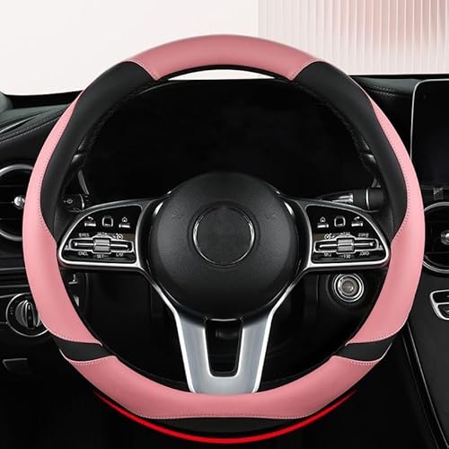 Auto Lenkradhüllen für Smart Forfour II (W453), Auto Lenkradbezug Rutschfester Auto Lenkradschutz Anti-rutsch Atmungsaktives Lenkradbezug(Pink,O Shape) von Ventoluxl