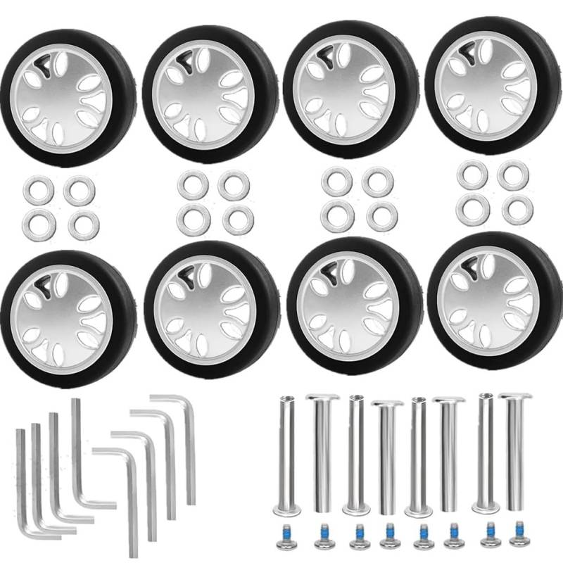 Vereen 8-teiliges -Set für Gepäckrollen, Durchmesser 50 mm , 12 mm, Gummi, -Koffer, einfach zu bedienen, B von Vereen