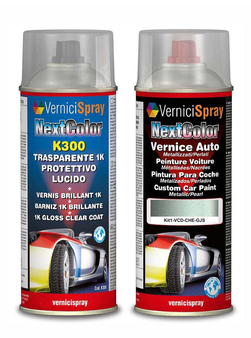 Auto-Ausbesserungsset – Autolack in Metallic/Perlenfarbe GJS Ice Teal/Blue Met. VerniciSpray und Glanzlack, 400 ml von VerniciSpray