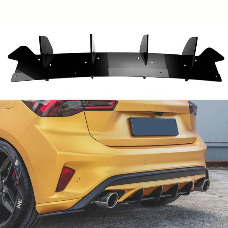 Auto Heckschürzen Heckspoiler Diffusor-Splitter, für Ford Focus ST MK4 2018-2021 die hintere Lippe im -Stoßstangenstil von VeroCh