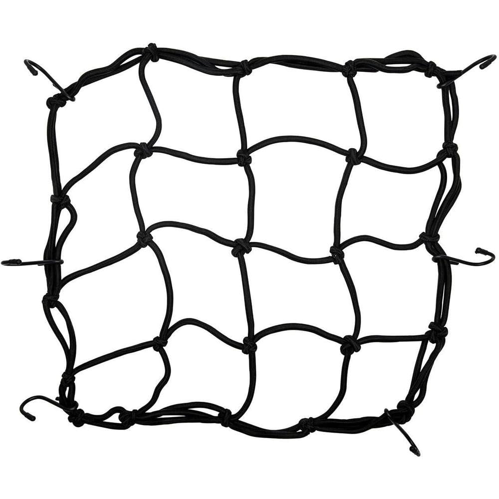 Vevaad Motorrad-Frachtnetz, Gepäcknetz, 30 x 30 cm, 6 Haken, Bungee-Gepäcknetz, kompatibel mit Motorrad und Motorrad (schwarz) von Vevaad