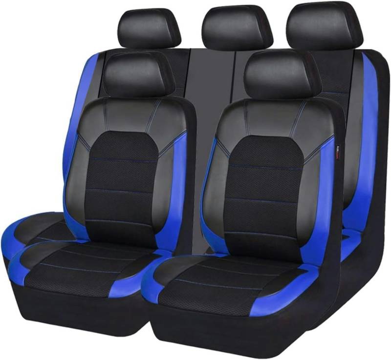VewZJJ Auto Sitzbezügesets für Audi TT,Komfortabler Atmungsaktiv Sitzschoner Satz Sitzbezug,rutschfest Wasserdichter Vorne RüCkbank Autositz SitzbezüGe,Black-Blue von VewZJJ