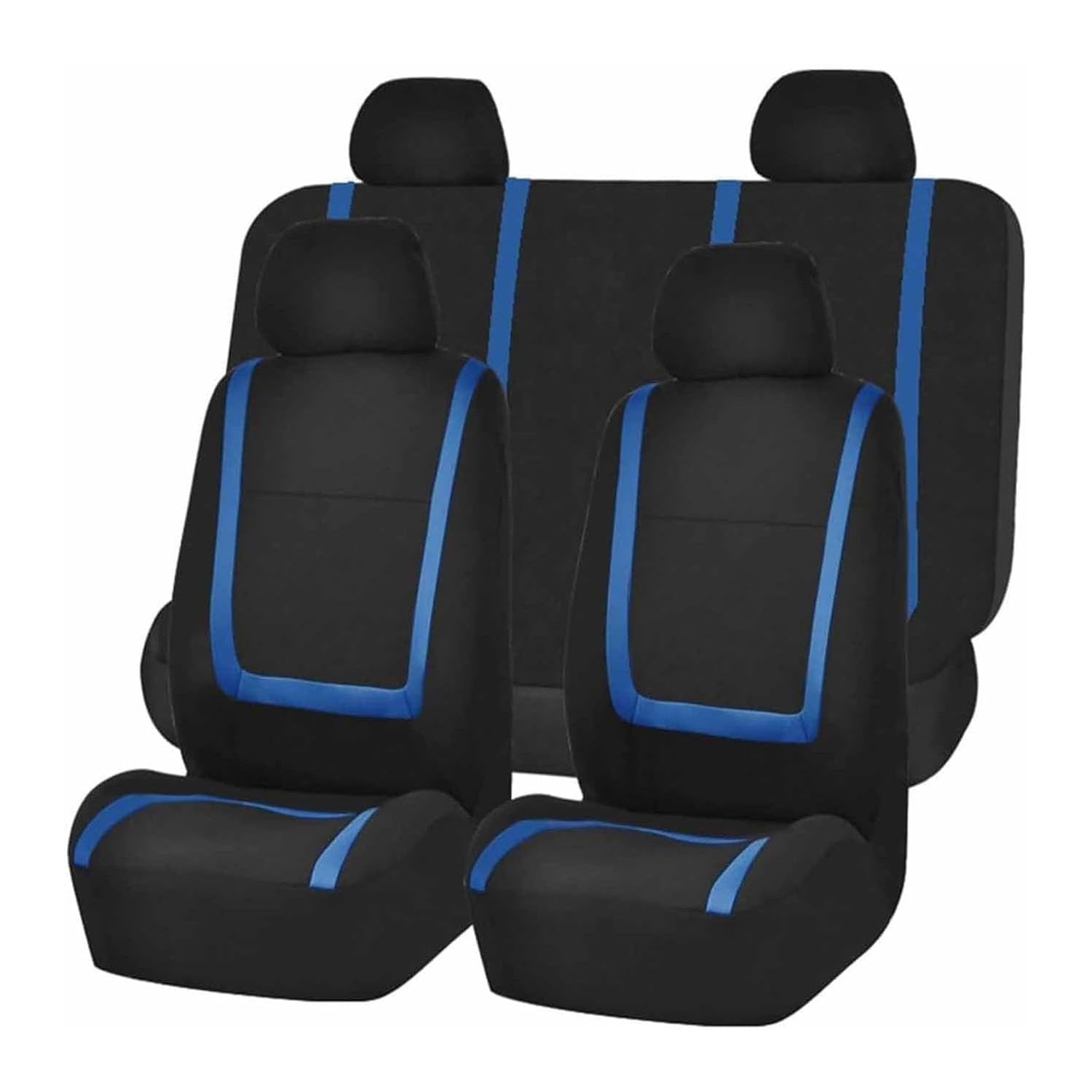VewZJJ Auto Sitzbezügesets für Ford Everest,Komfortabler Atmungsaktiv Sitzschoner Satz Sitzbezug,rutschfest Wasserdichter Vorne RüCkbank Autositz SitzbezüGe,Black-Blue von VewZJJ