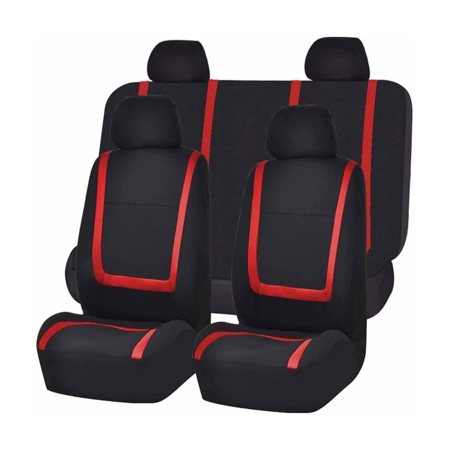 VewZJJ Auto Sitzbezügesets für Hyundai Accent/Elantra,Komfortabler Atmungsaktiv Sitzschoner Satz Sitzbezug,rutschfest Wasserdichter Vorne RüCkbank Autositz SitzbezüGe,Black-Red von VewZJJ