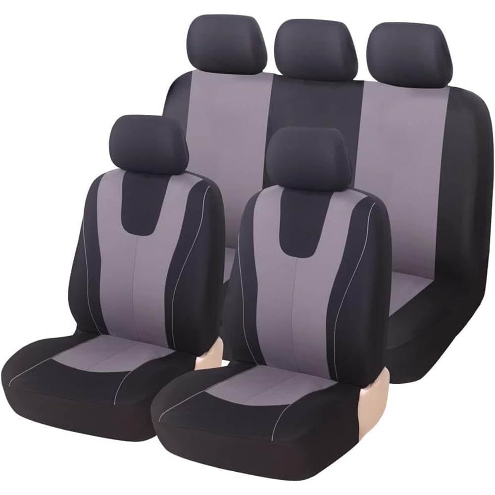 VewZJJ Auto Sitzbezügesets für Hyundai Bayon,Komfortabler Atmungsaktiv Sitzschoner Satz Sitzbezug,rutschfest Wasserdichter Vorne RüCkbank Autositz SitzbezüGe,Grey von VewZJJ