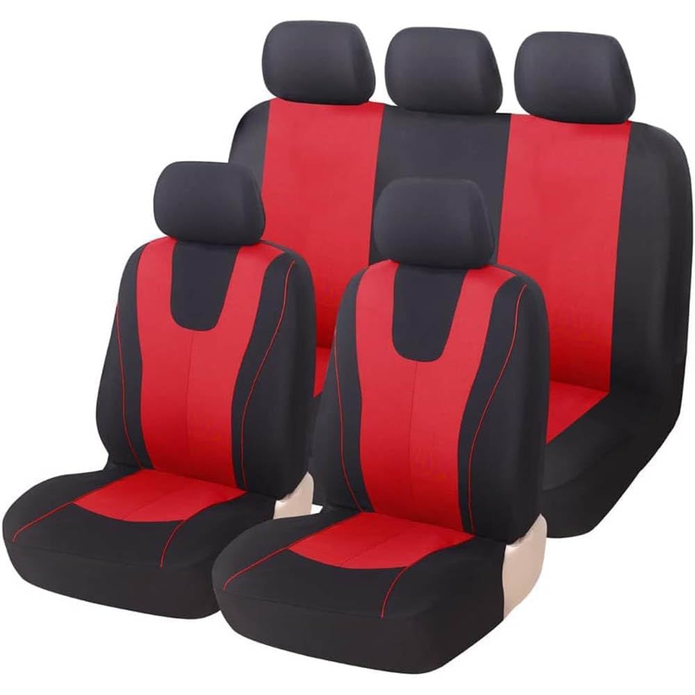 VewZJJ Auto Sitzbezügesets für Mazda 2/3,Komfortabler Atmungsaktiv Sitzschoner Satz Sitzbezug,rutschfest Wasserdichter Vorne RüCkbank Autositz SitzbezüGe,Red von VewZJJ
