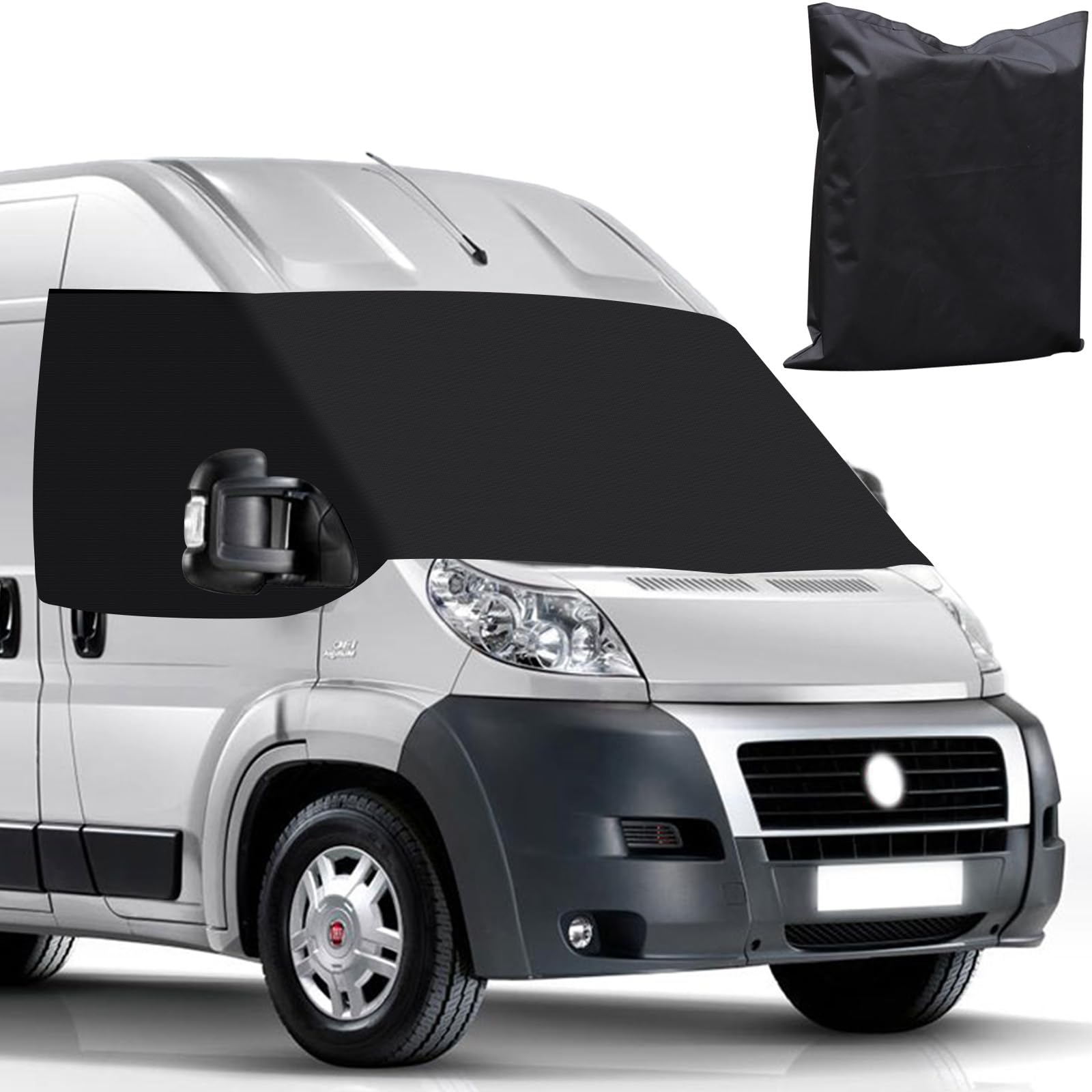 Frontscheibe Wrap Cover für Fiat Ducato | Peugeot Boxer | Citroën Jumper 2006–2024 – Robuste Materialien 600D Oxford-Stoff, PVC-Bodenschicht, Allwetter-Schutz, Einfache Installation, Mit Aufbewahrungs von VexNook