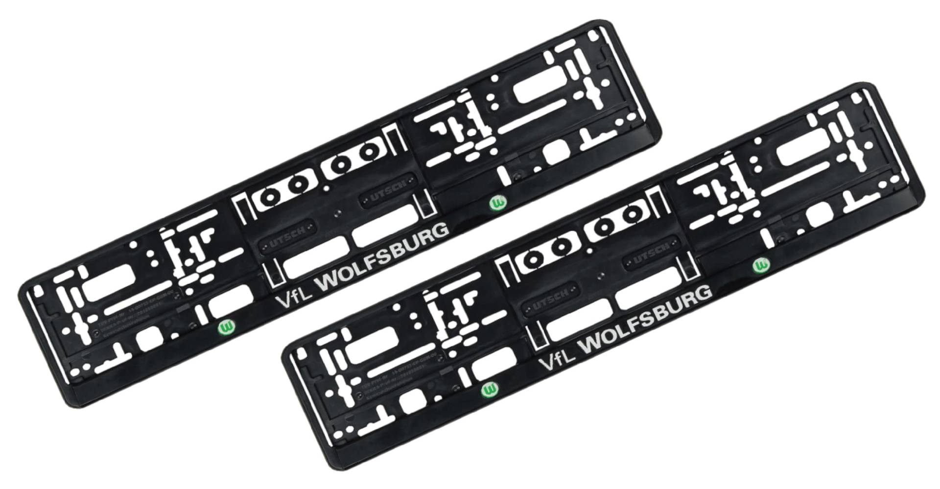 VfL Wolfsburg Kennzeichenrahmen - Classic - 2er Set Nummernschildhaltert - Plus Lesezeichen Wir lieben Fußball von VfL Wolfsburg