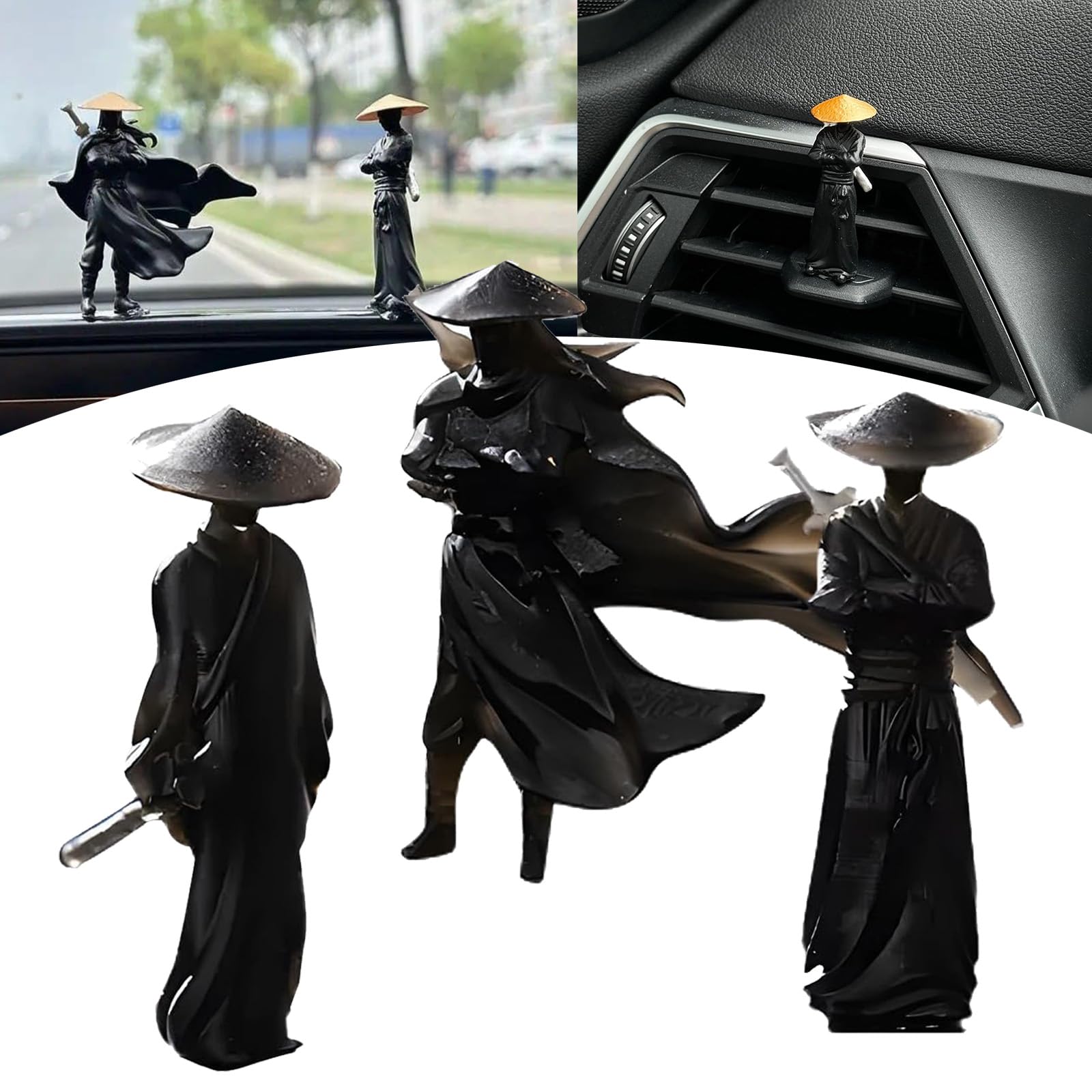 Youxia (Knight-Errant) – for Car, Youxia Samurai Ornament Car Dashboard Accessories, Youxia Car Dashboard Decorations, Chinese 3D Printed Youxia Sculpture for Office, Home Decor (A(1.16in/3cm)-3 Pcs) von Vgpbphj