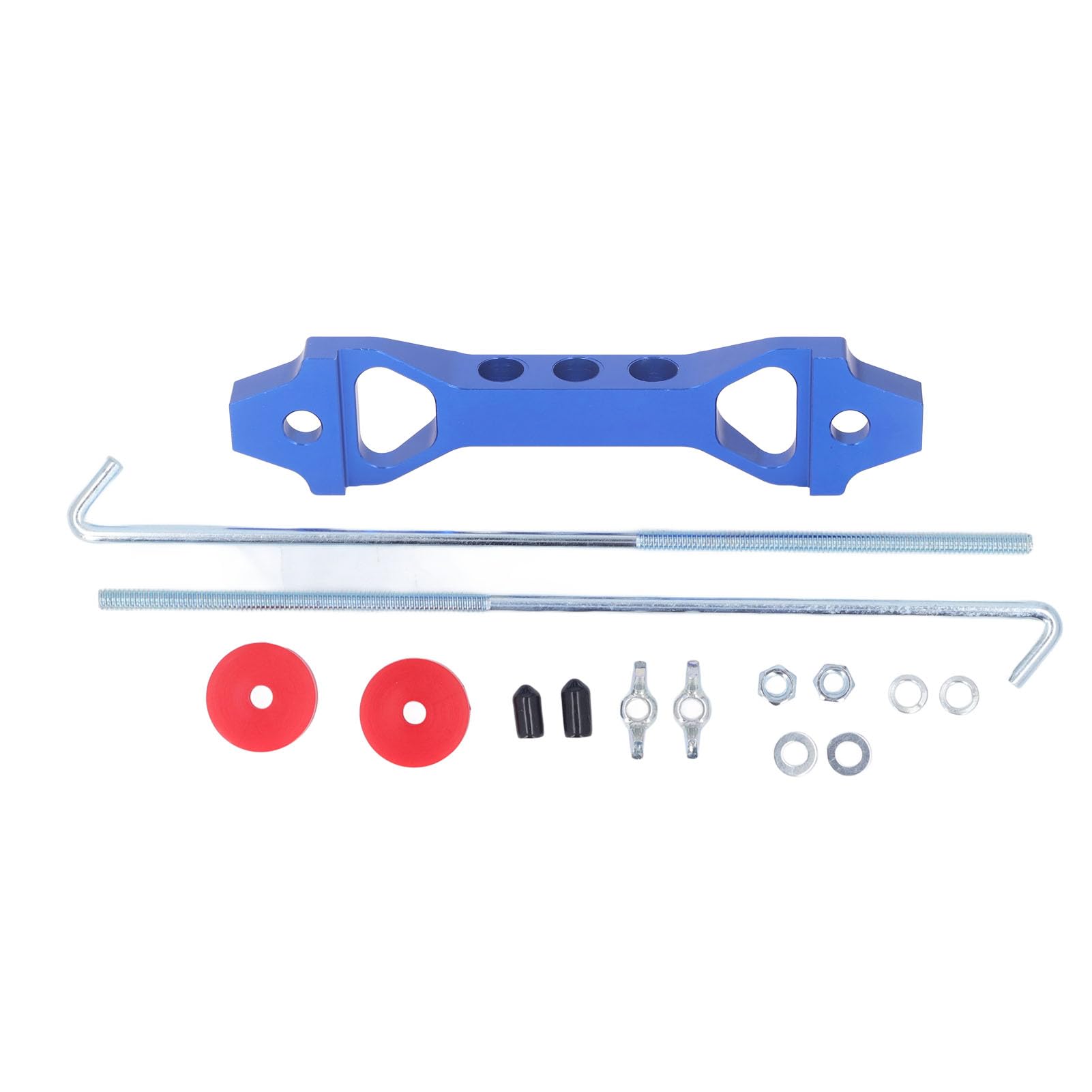 Batterie-Haltesets mit Batterie-Spannhalterung aus Billet-Aluminium, Robuste Querstange für Autobatteriehalter mit Edelstahl-J-Bolzen für 21 21R 22F 22HF 22R 140R Usw (BLUE) von ViaGasaFamido