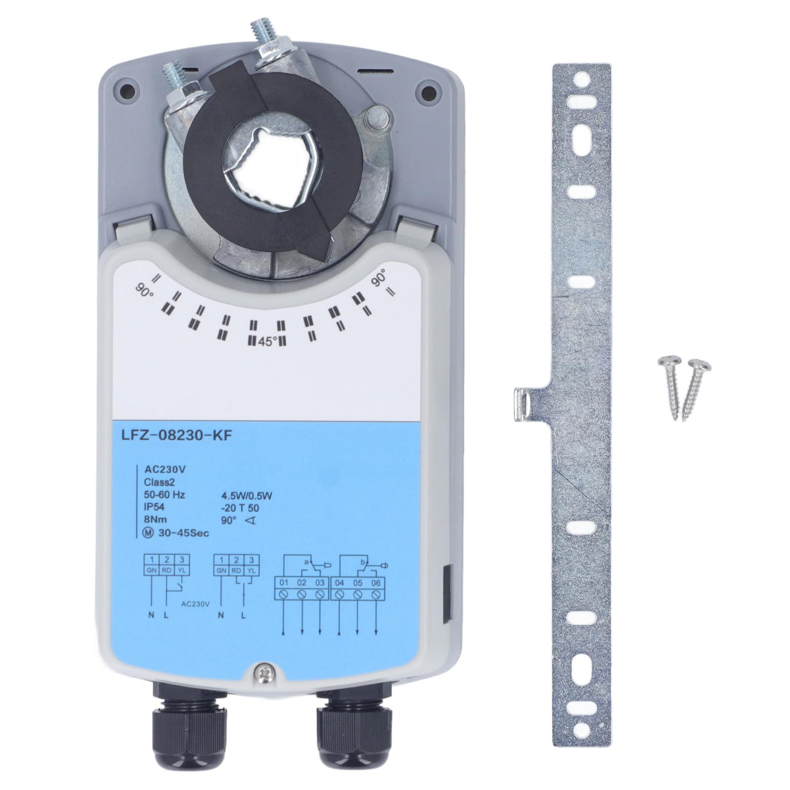 Elektrischer Klappenantrieb mit Einstellbarem Winkel und Bürstenlosem Gleichstrommotor für Luft- und Wassersysteme, Kompatibel mit 0(2)-10V-Spannungssignalsteuerung, Geeignet für von ViaGasaFamido