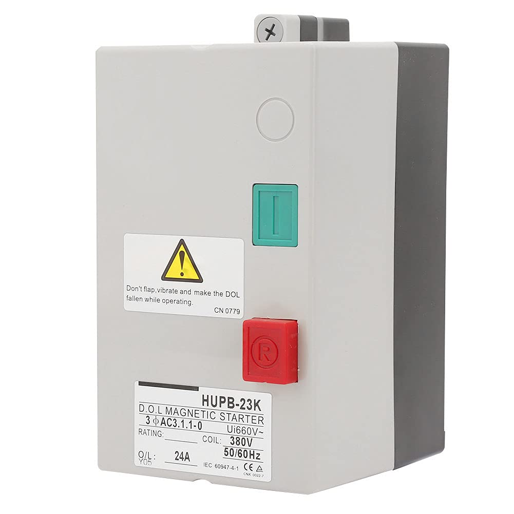 Magnetischer Starter IP40 AC Elektro Magnetischer Schalter Irreversibel mit Thermischem Überlastungs-Relais Manueller Direktstart-Steuermotor 380V 50/60Hz (17-24A) von ViaGasaFamido