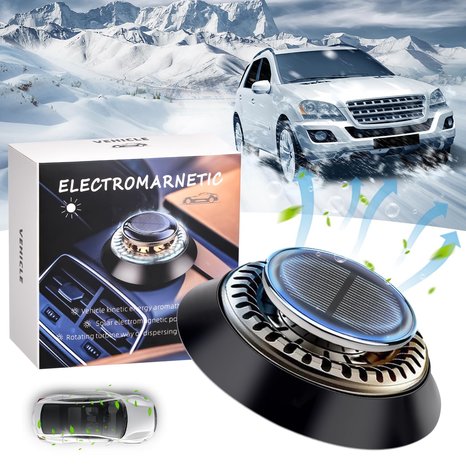 Vibbang Tragbare Auto Enteiser Elektromagnetisch Molekulare Interferenz, Electromagnetic Car Snow Removal Device, Scheibenenteiser Auto Lufterfrischer, Mikrowellen Molekular Enteisung Instrument von Vibbang