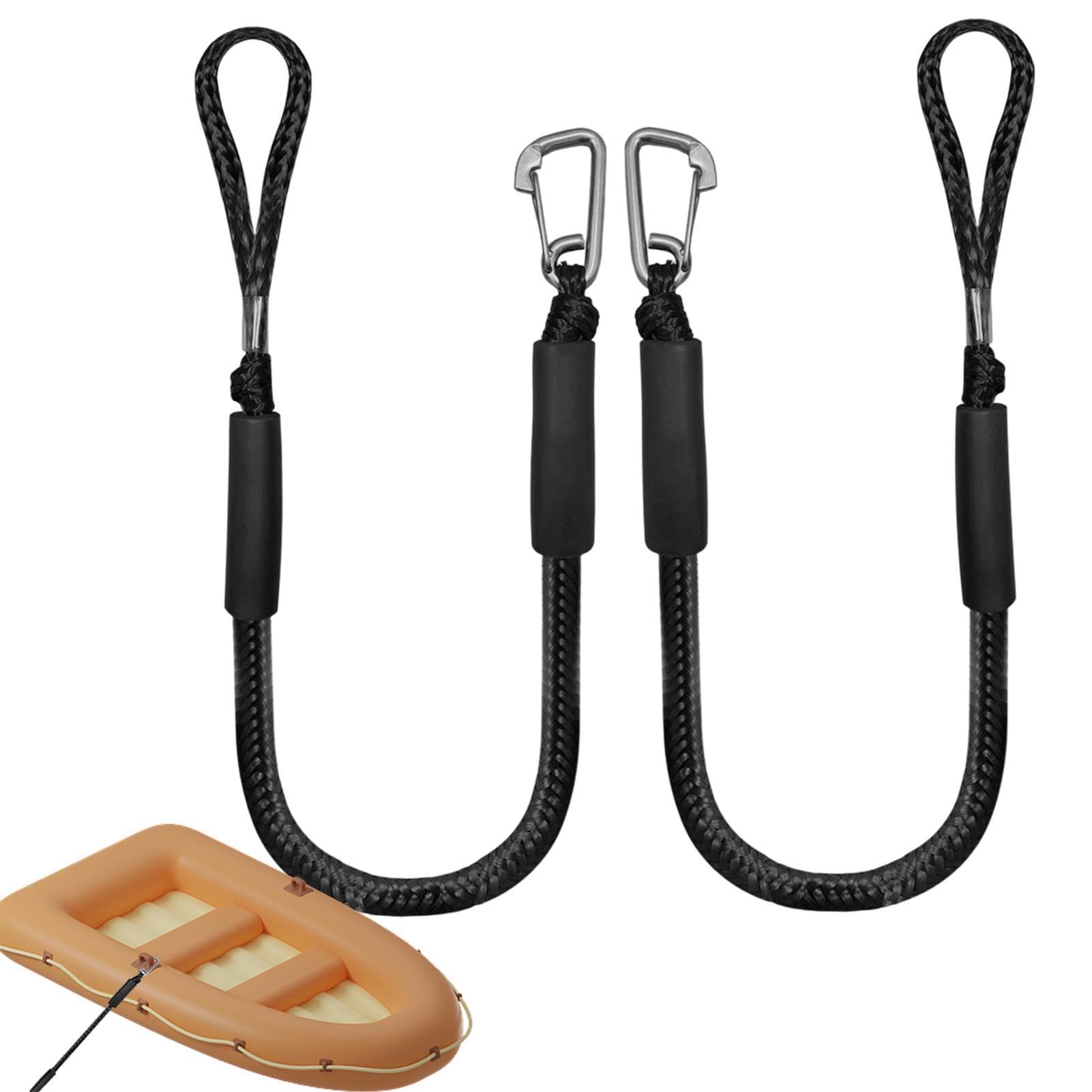 Bungee-Bootsanlegeseile – 4-Fuß-Dockseil mit Edelstahlklammern | 2er-Pack Bungee-Dock-Seil-Festmacherzubehör, verstellbare, rutschfeste Zurrgurte von Vibhgtf