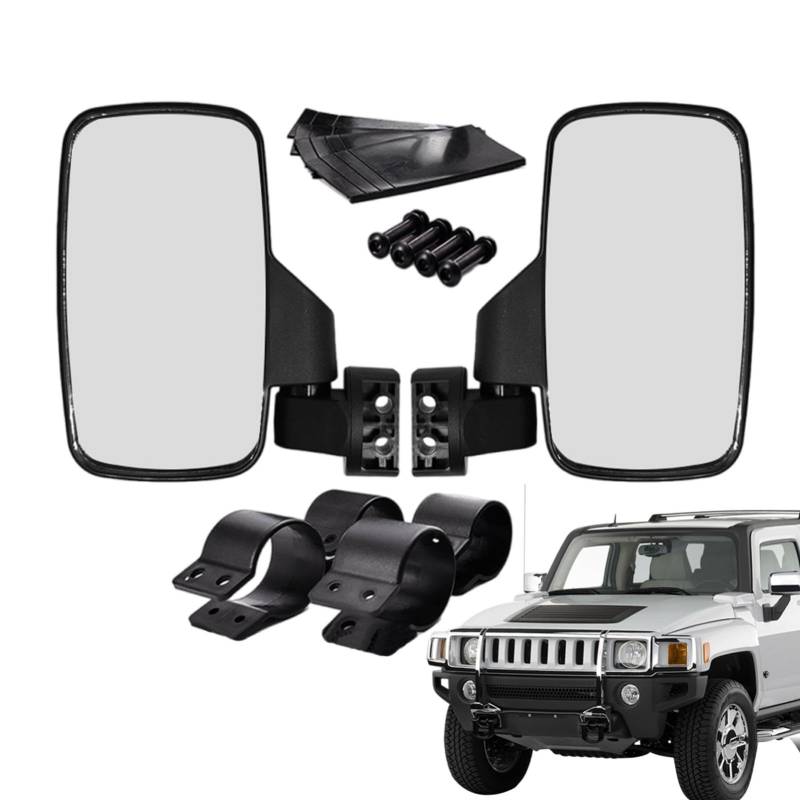 UTV Side Looking-Glas, 2 x UTV-Rückansicht-Glas mit 4,4 cm und 5,1 cm Überrollbügelkäfig, verstellbares Glas-Set für ATVs und UTVs von Vibhgtf