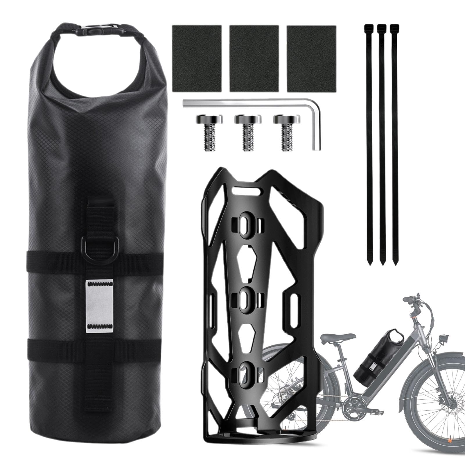 Vibhgtf Fahrrad-Gepäcktasche, Satteltasche – wasserdichte Packtaschen und Gepäckträgerkoffer | Mehrzweck-Fahrradgabeltasche mit reflektierenden Streifen für Stadtfahrten, Bikepacking, Radtouren von Vibhgtf