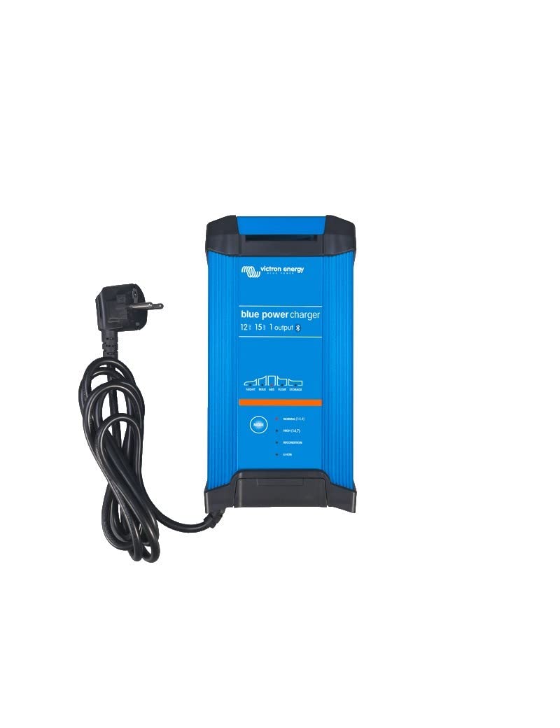 Victron Energy Blue Smart Batterie Ladegerät 12-Volt 15 Ampere 230V - Autobatterie Ladegerät - Batterieerhaltungsgerät und Desulfator - IP22 Geschützt - Bluetooth - Einzelausgang - CEE 7/7 von Victron Energy