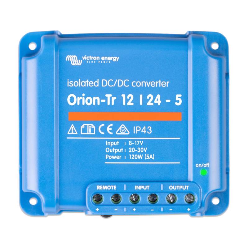 Victron Energy Orion-Tr Spannungswandler - 12/24-Volt 5 Ampere 120-Watt - IP43 Geschützt - DC-DC Konverter für Doppelbatteriesysteme - Isoliert von Victron Energy