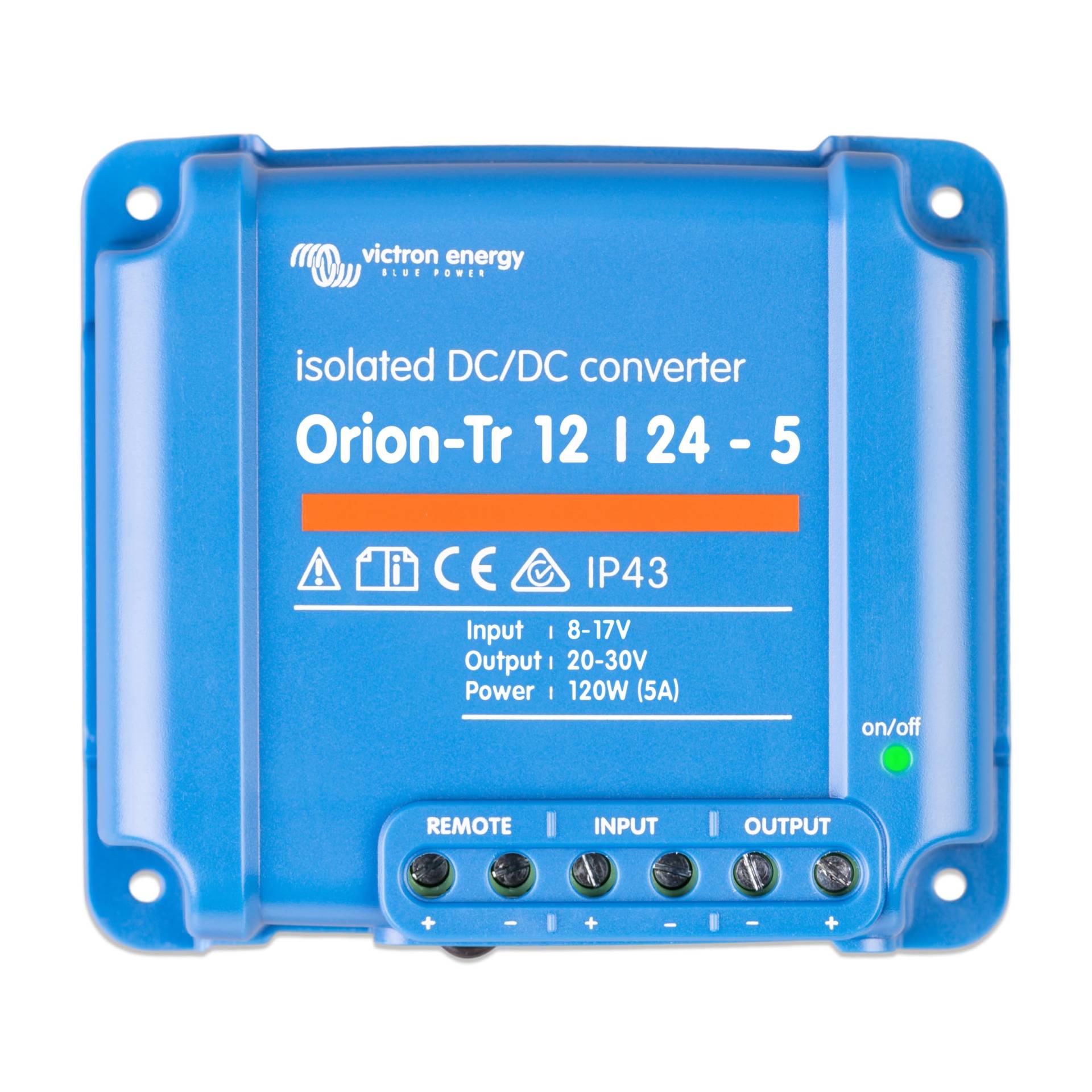 Victron Energy Orion-Tr Spannungswandler - 12/24-Volt 5 Ampere 120-Watt - IP43 Geschützt - DC-DC Konverter für Doppelbatteriesysteme - Isoliert von Victron Energy