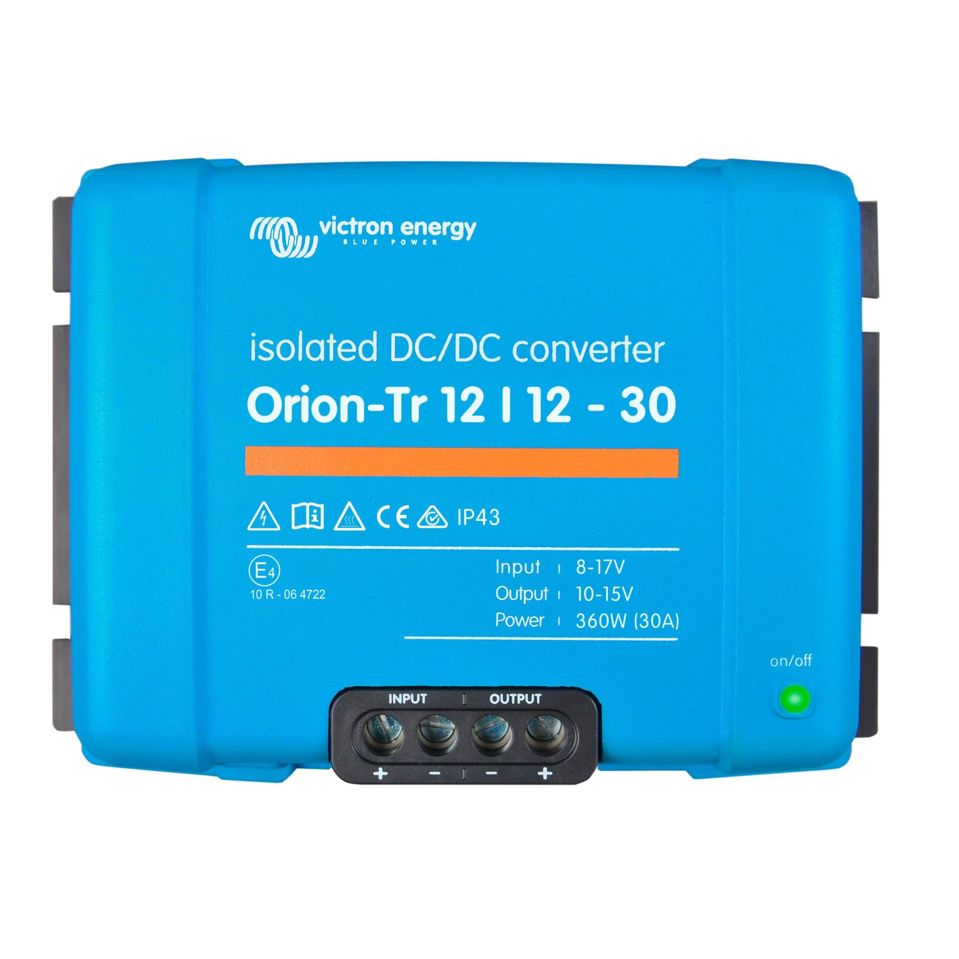 Victron Energy Orion-Tr Spannungswandler - 12/12-Volt 30 Ampere 360-Watt - IP43 Geschützt - DC-DC Konverter für Doppelbatteriesysteme - Isoliert von Victron Energy