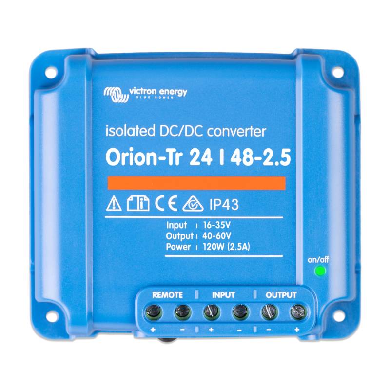 Victron Energy Orion-Tr Spannungswandler - 24/48-Volt 2.5 Ampere 120-Watt - IP43 Geschützt - DC-DC Konverter für Doppelbatteriesysteme - Isoliert von Victron Energy