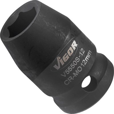 Vigor Schlagschrauber Steckschlüsseleinsatz - 1/2 - Sechskant - 12mm [Hersteller-Nr. V5550S-12] von Vigor