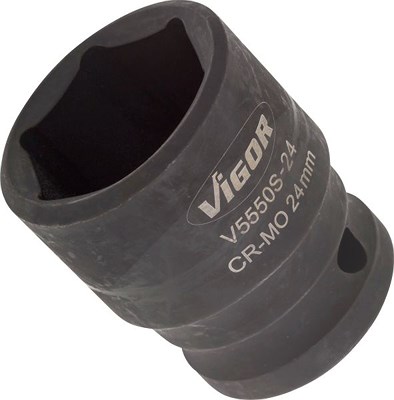 Vigor Schlagschrauber Steckschlüsseleinsatz - 1/2 - Sechskant - 24mm [Hersteller-Nr. V5550S-24] von Vigor