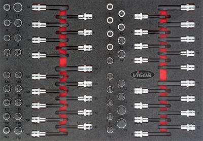 Vigor Schraubendreher-Einsatz Satz - 1/2 - TORX®, Sechskant - 70-tlg. [Hersteller-Nr. V4753] von Vigor