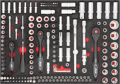 Vigor Steckschlüsselsatz 172-tlg. in 2K Weichschaum-Einlage [Hersteller-Nr. V4188] von Vigor