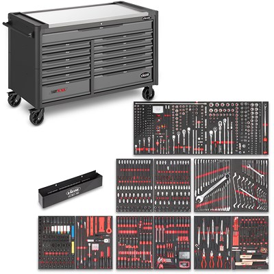Vigor Werkstattwagen Series XXL - Edelstahl - Befüllt - 929-tlg. [Hersteller-Nr. V4481-XXL/929] von Vigor