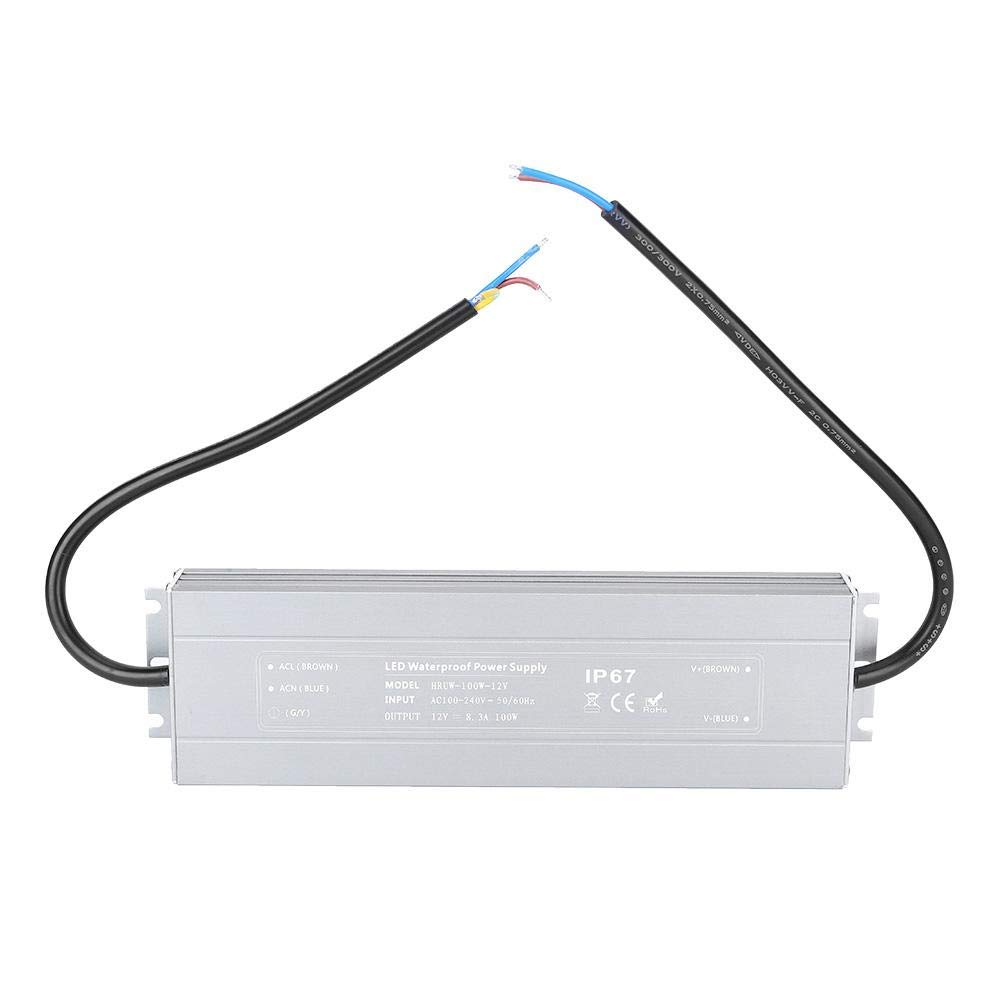 100W 12V LED Netzteil, IP67 Wasserdichtes Netzteil LED Treiber Transformator Eingangsspannung: 100-240VAC (50/60HZ) von Vikye