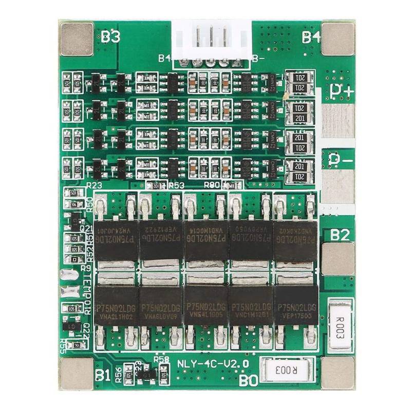 Batterieschutzmodul, 4S 50A Lithium-Batterie-Schutzplatine 3,7 V Li-Ionen-Zellen-PCB BMS-Zellenschutzplatine Kurzschlussschutz von Vikye