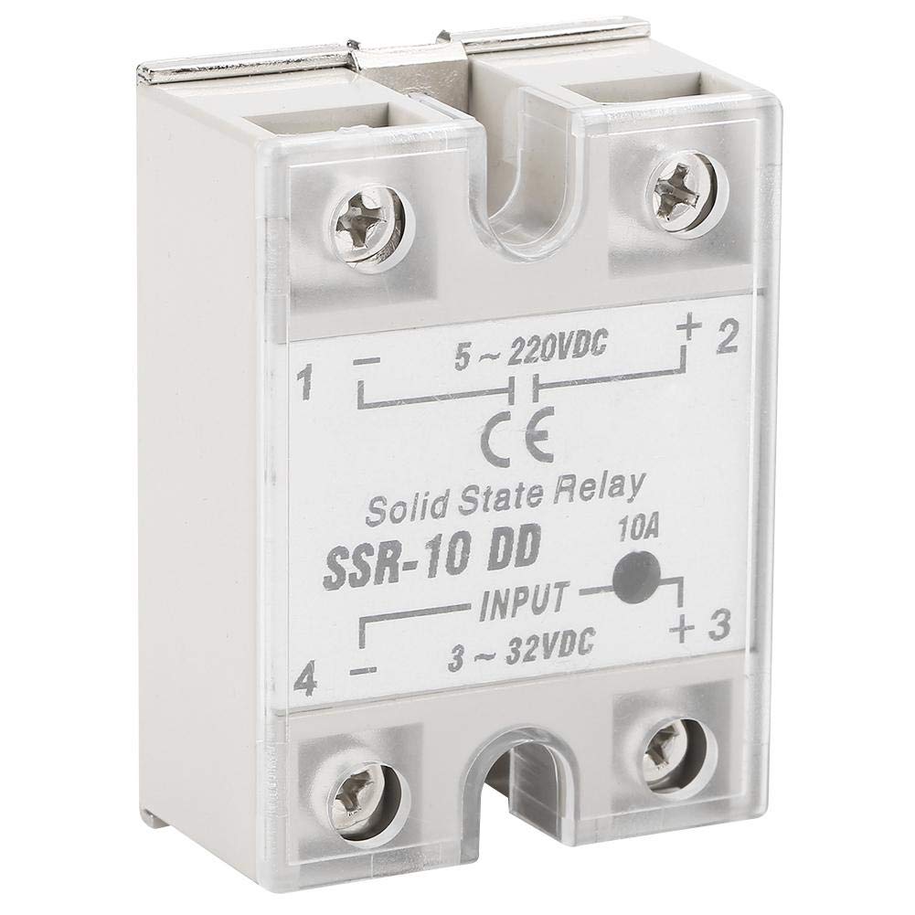 Halbleiterrelais, SSR-10 DD 10A 5-220VDC Halbleiterrelais für petrochemische Geräte, Lebensmittelmaschinen, Verpackungsmaschinen, CNC-Werkzeugmaschinen und andere automatisierte Kontrollfelder von Vikye