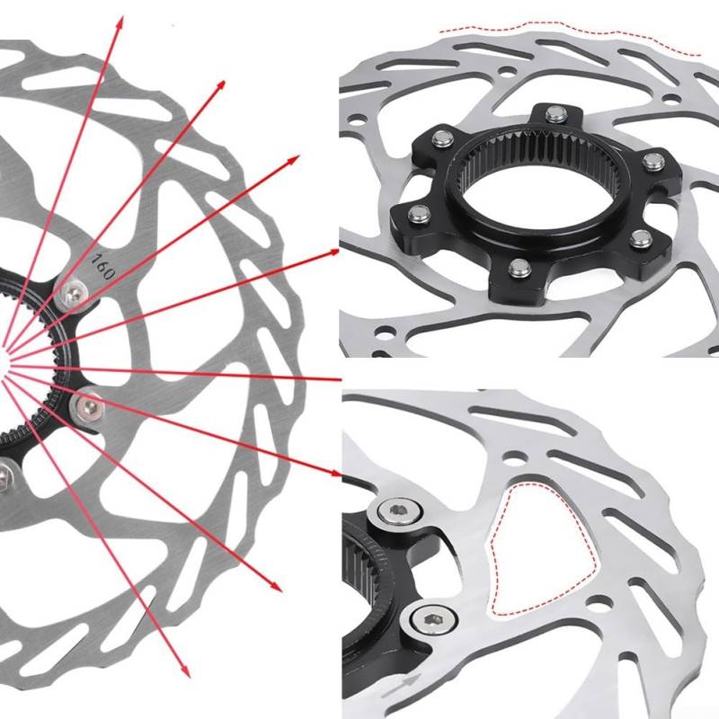 Für Rotor Centerlock-Scheibenbremsoptionen, leichtes Design mit hervorragender Wärmeableitung (2 Stück, 140 mm) von Vilgftyiet