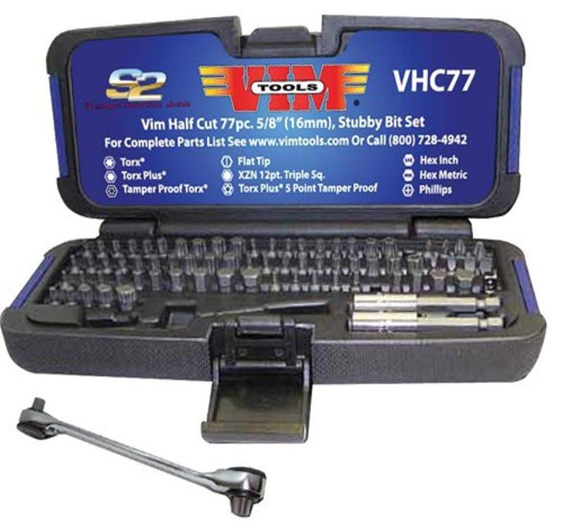 TESTEL Vim Tools vhc77 'Satz' Half Cut Gedrungen Bit Set von TESTEL