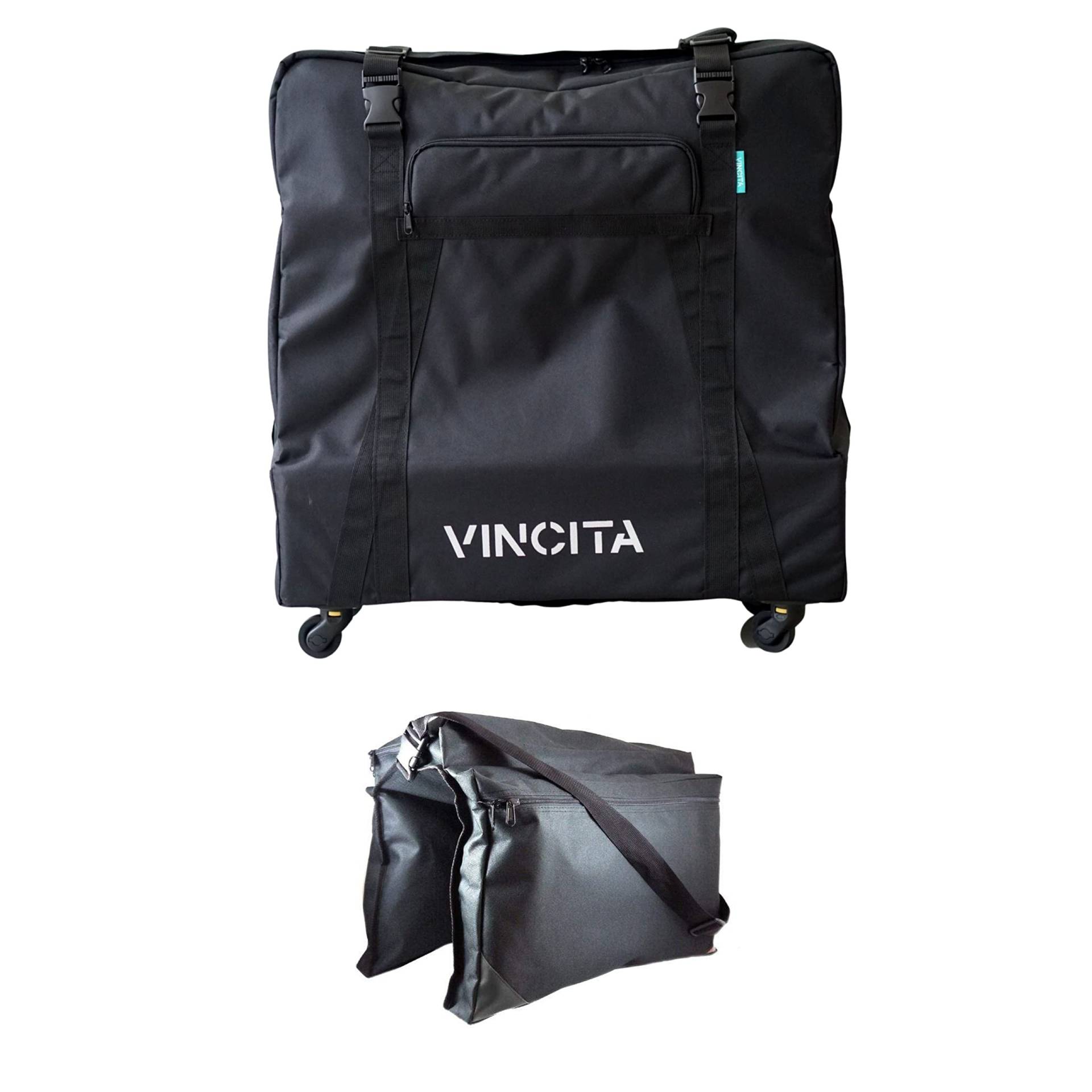 Vincita Sightseer 3.5 Soft Transporttasche für Brompton Klappfahrrad - mit Kleidertasche, vier abnehmbaren Rädern und Schultergurt, Brompton Fahrradtasche, leichte Lösung für Flugreisen von Vincita