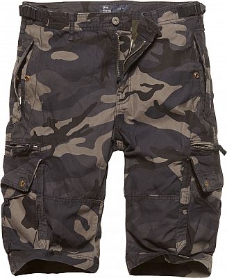 Vintage Industries Gandor Camo, Cargo-Shorts - Dunkelbraun/Schwarz/Dunkelbeige - S von Vintage Industries