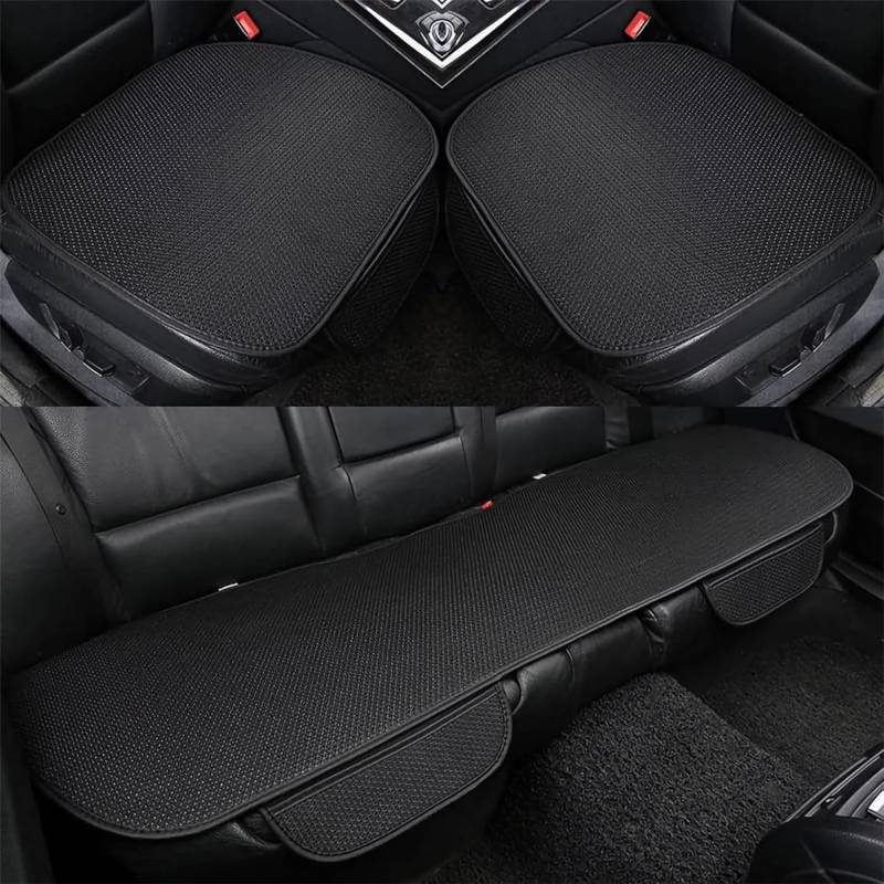 Vinxan Breathable & Anti-Slip Cotton Car Seat Covers,Ice Silk Non-Slip Car Seat Pad for Summer Breathable and Refreshing,Ice Pack for Car Seat,Cooling Seat Covers for Cars (Black, Set) von Vinxan